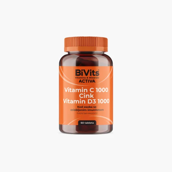 BiVits® ACTIVA Vitamin C1000 Cink Vitamin D3 60 tableta