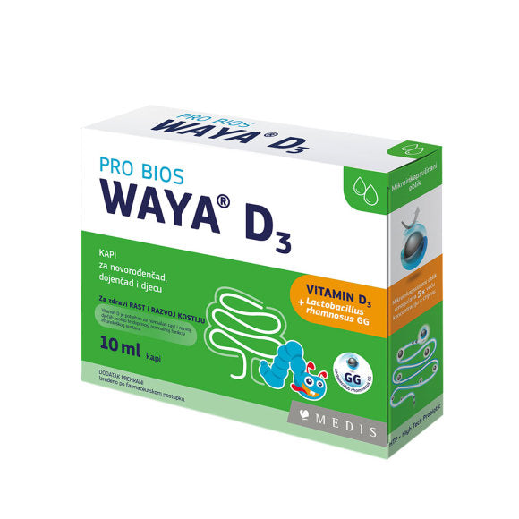 WAYA D3 kapi probiotik s vitaminom D 10 ml
