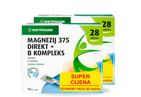 DIETPHARM Magnezij 375 Direkt + B kompleks